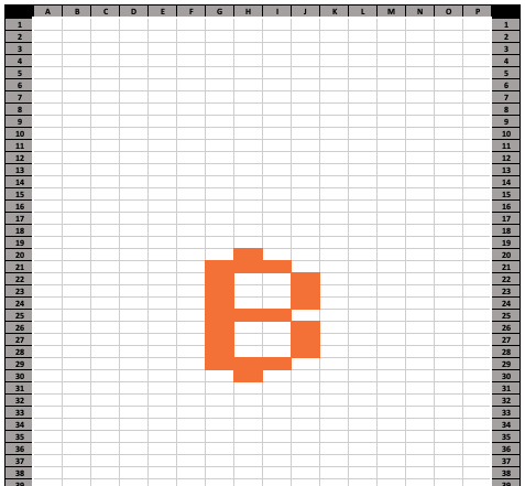 A blank grid with a pattern in the shape of the bitcoin symbol
